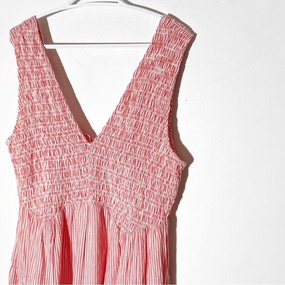 New Free People Juno Sleeveless Smocked Tiered Maxi Dress In Guava Size medium - Picture 5 of 10